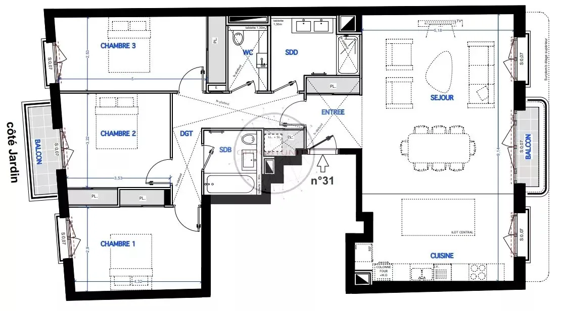 Luxury 3-Bedroom Apartment for Sale in Vincennes, Cours Marigny — 4